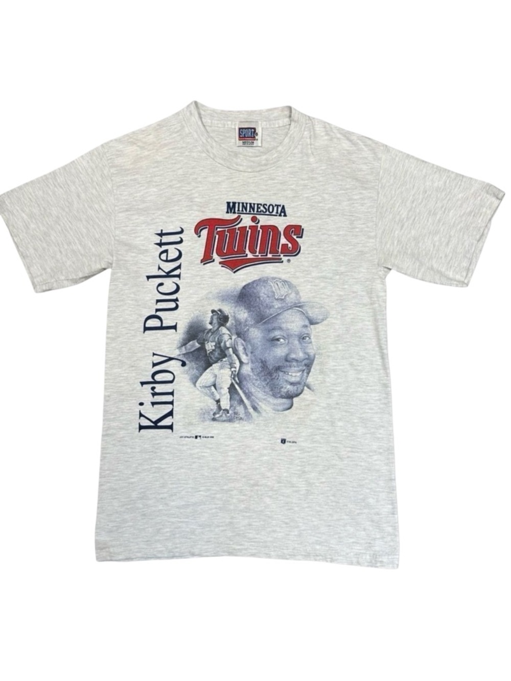 Minnesota TWINS Kirby Puckett Gray T Shirt Vintage 1997 Size Medium